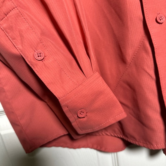 Men's Wrangler Performance X-Large Button Western Long Sleeve Shirt In Salmon - Picture 8 of 16